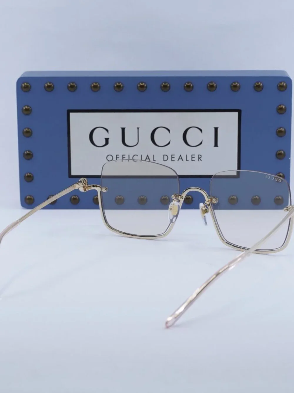 Gucci GG1279S 004 Women Square Sunglasses - Gold / Light Yellow